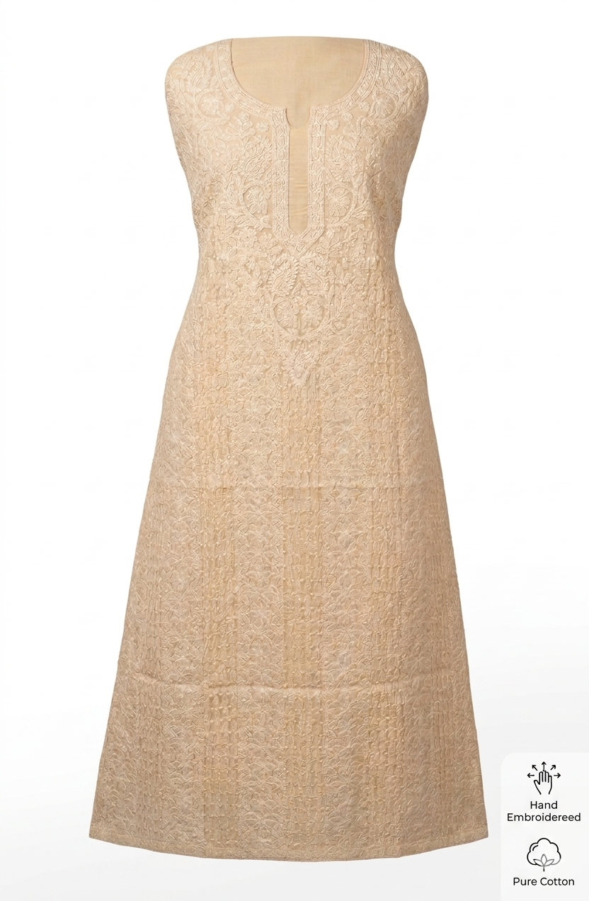 Cotton Chikankari kurti piece
