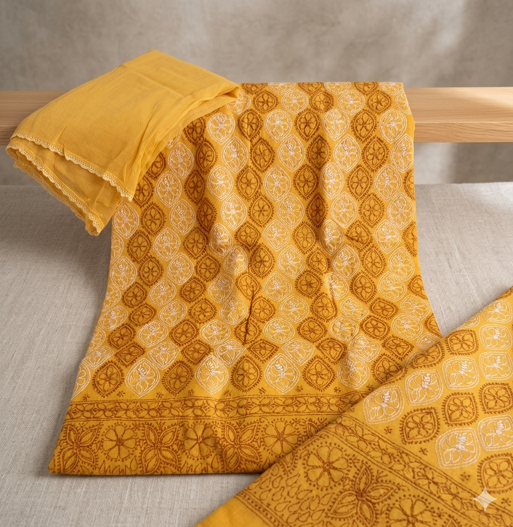 Cotton Chikankari dress material