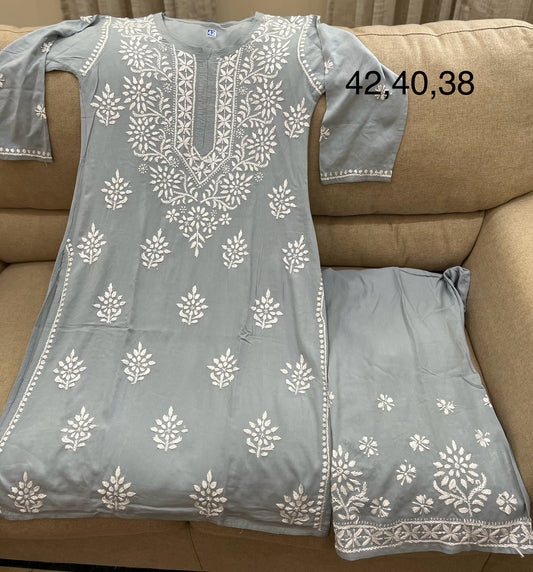 Lucknowi rayon kurti set