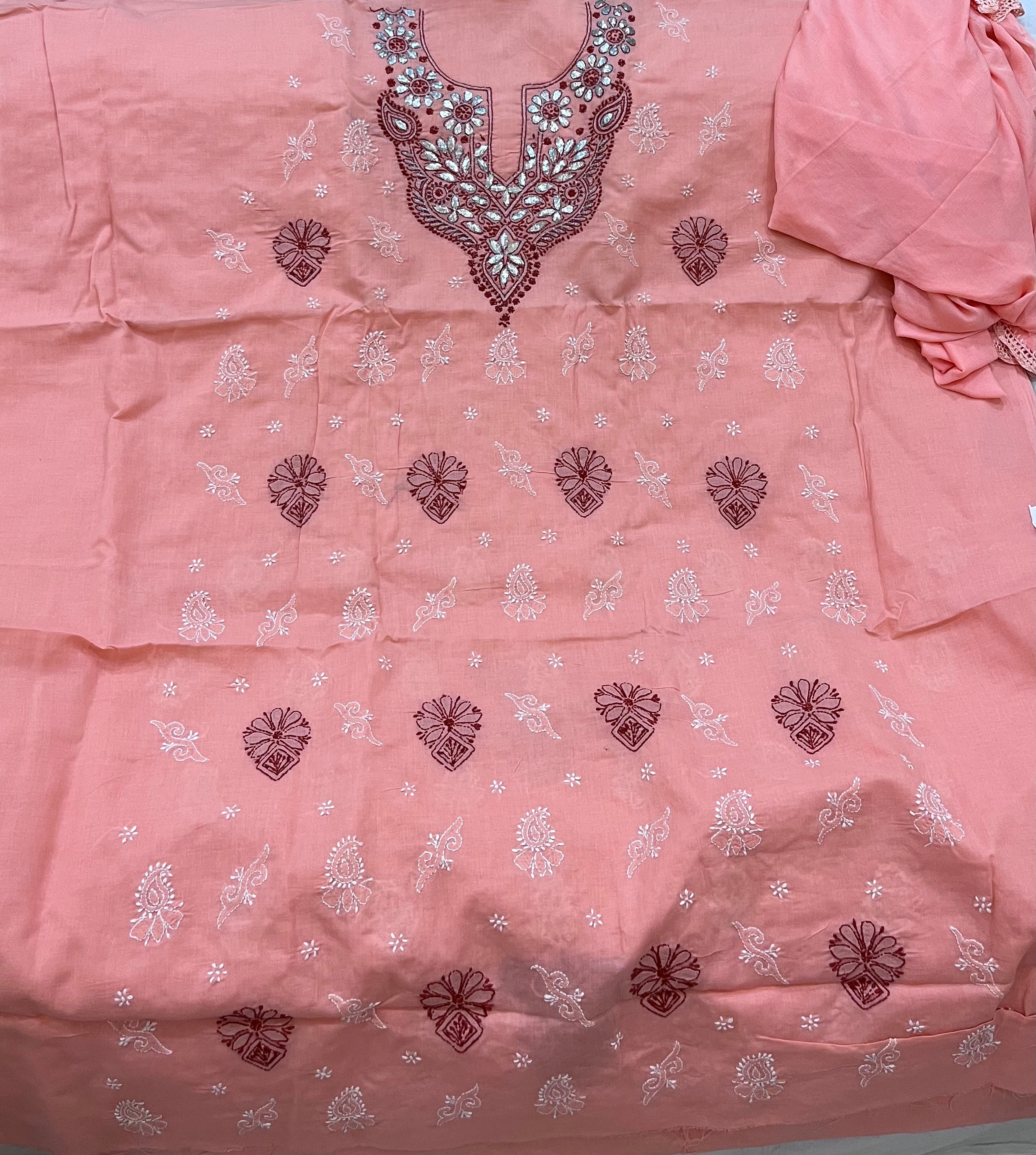Cotton Chikankari dress material