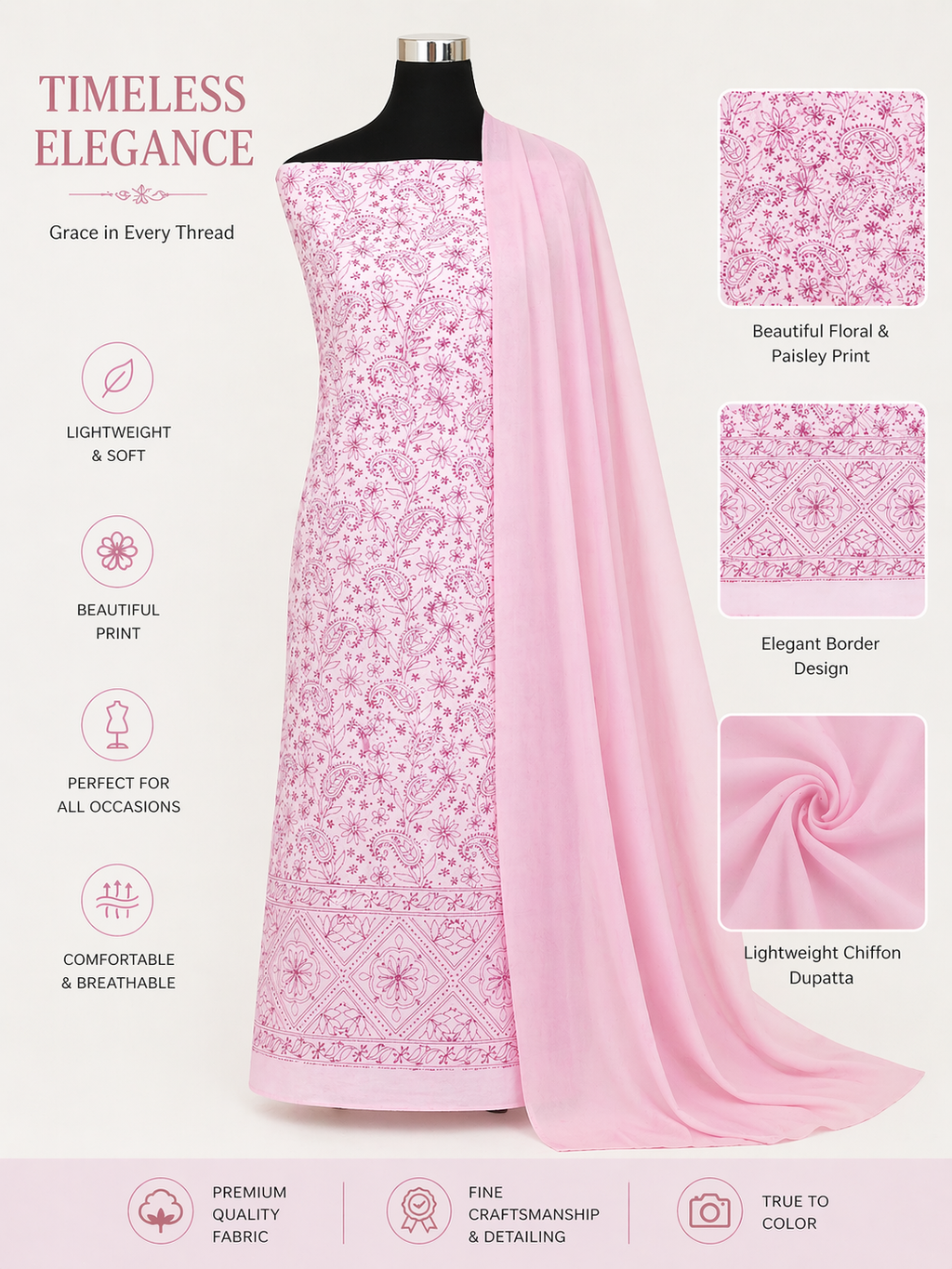 Cotton Chikankari dresses material