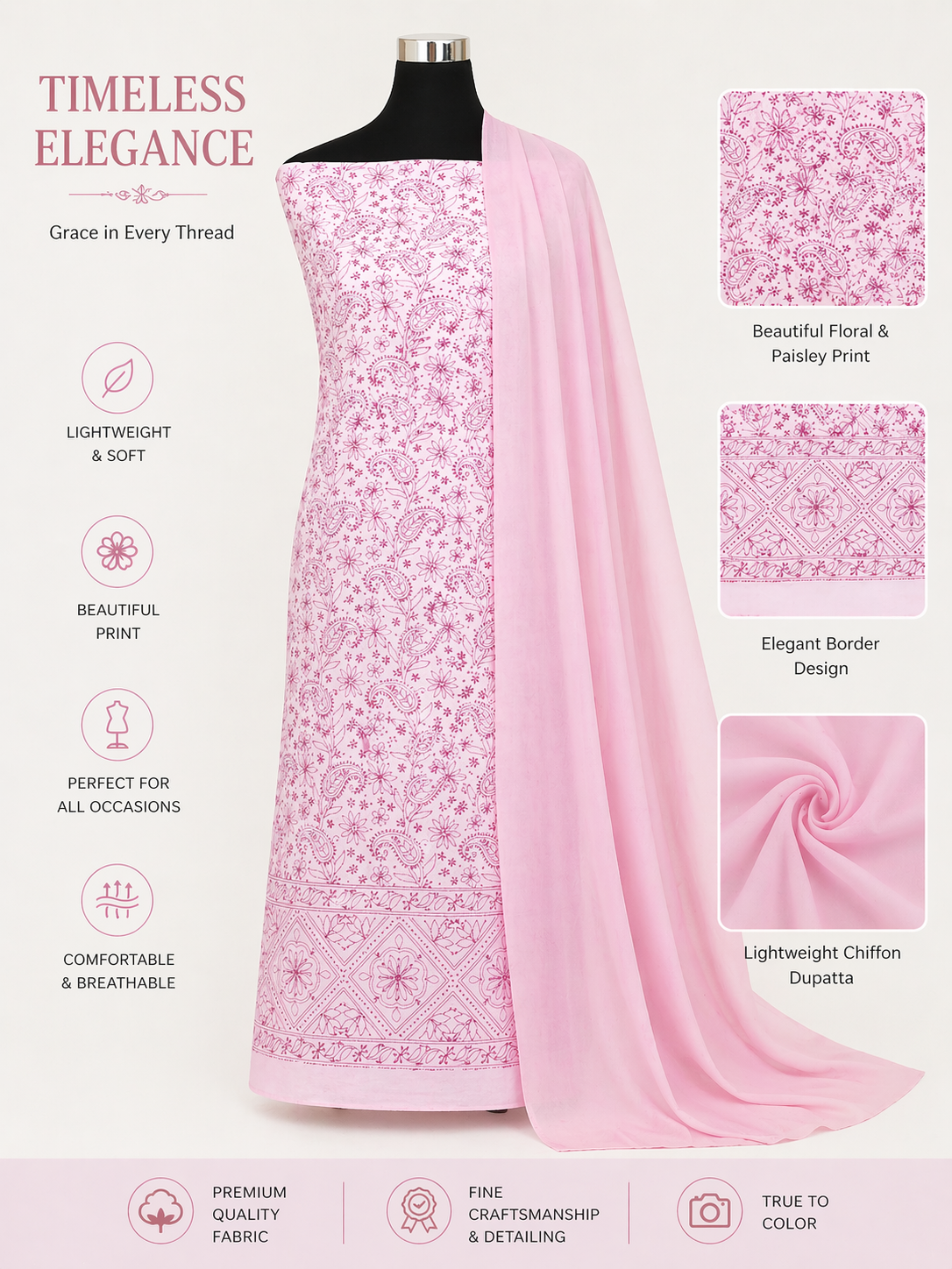 Cotton Chikankari dresses material