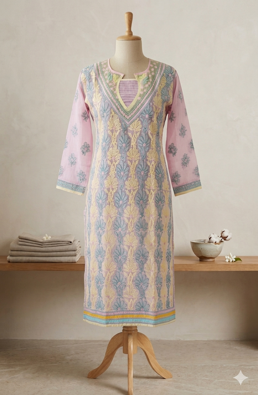 Lucknowi cotton kurti || Cot3