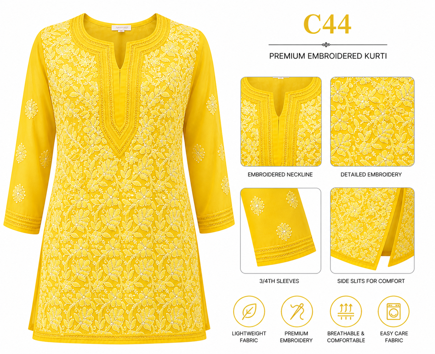 Lucknowi georgette short top