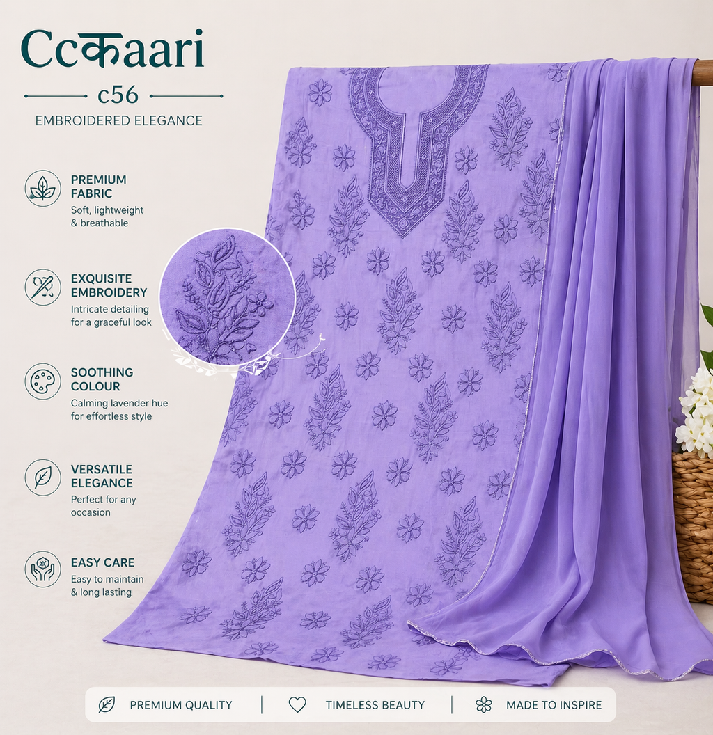 Cotton Chikankari dress material