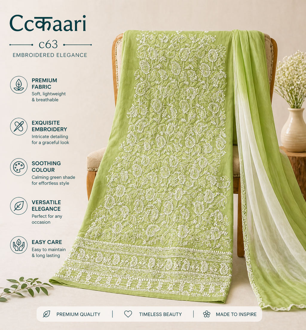 Lucknowi cotton dress material || C63