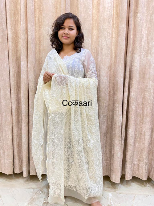 Chikankari Georgette dupatta /kurti piece TD005