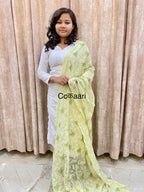Chikankari Georgette dupatta /kurti piece TD003