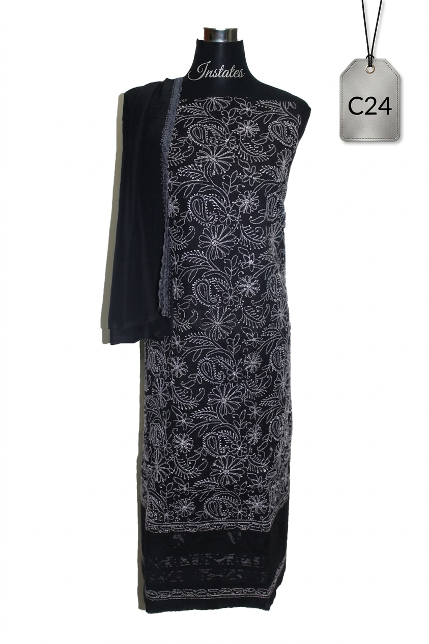 Cotton Chikankari dress material