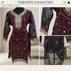 Lucknowi silk and cotton mix kurti || C457
