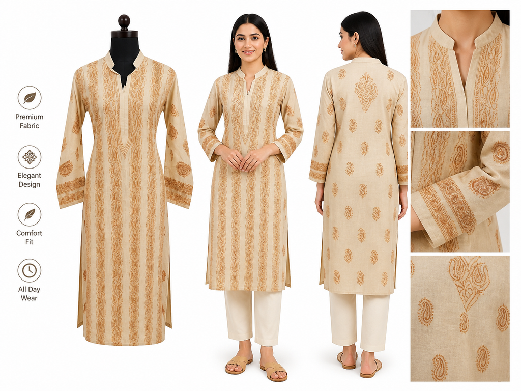 Lucknowi cotton kurti || C262