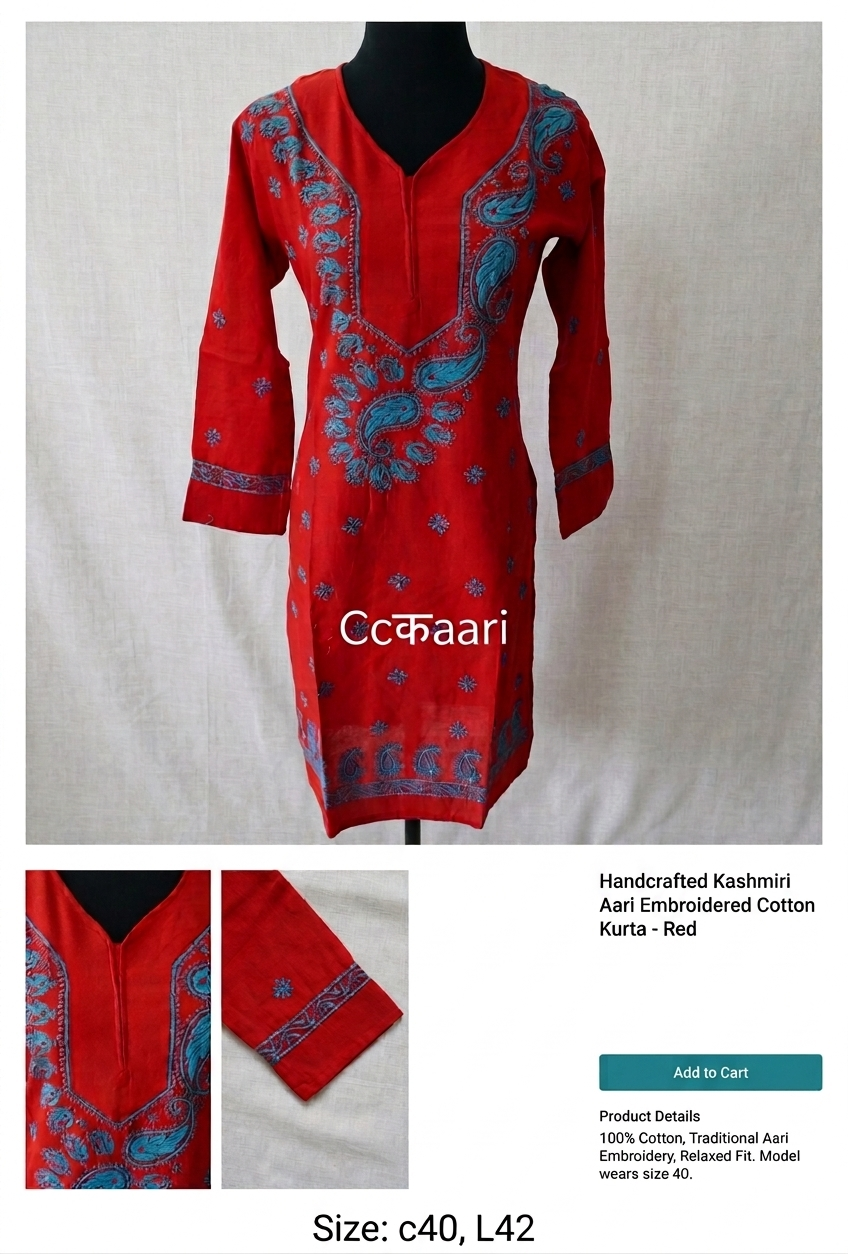 Lucknowi cotton kurti || Cot9