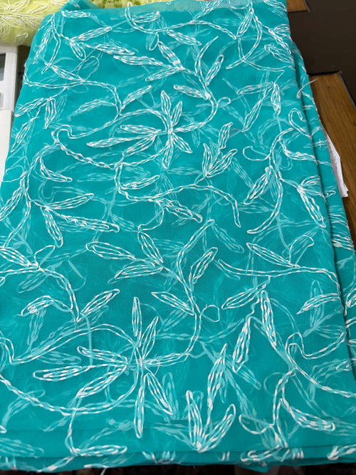 Chikankari Georgette dupatta /kurti piece TD009