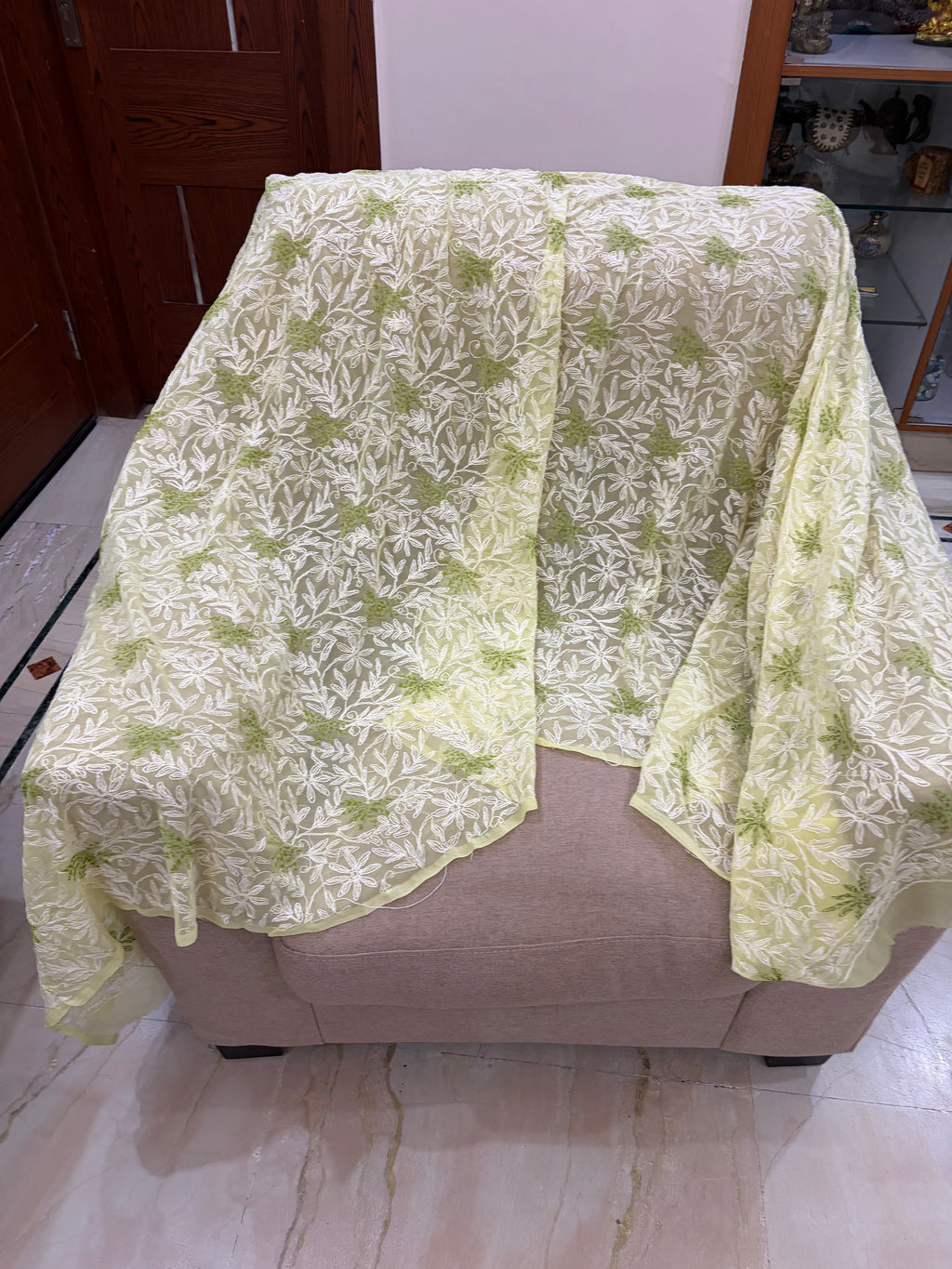 Chikankari Georgette dupatta /kurti piece TD010