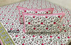 Handblock Pigment King Size Bedsheets || 2 Pillow Covers | HBS23