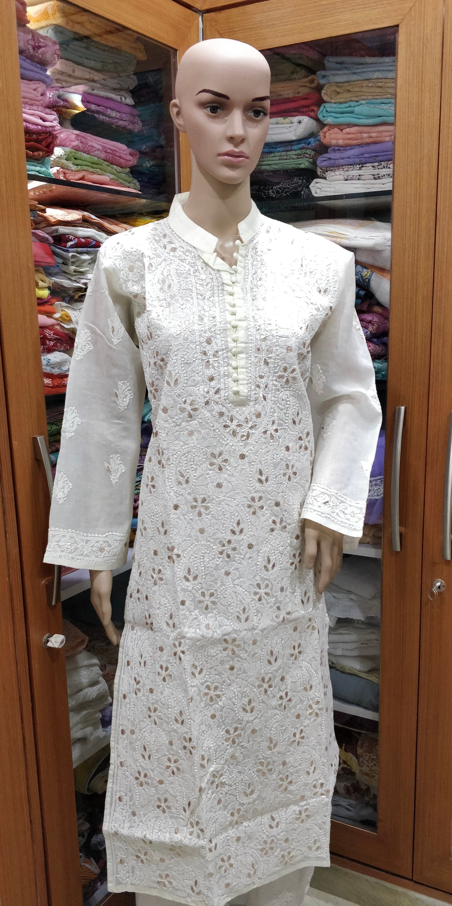 Lucknowi cotton gotta patti kurti || C229