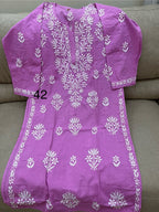 Lucknowi Mulmul Cotton kurti || LMUK04