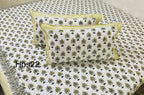Handblock Pigment King Size Bedsheets || 2 Pillow Covers | HBS22