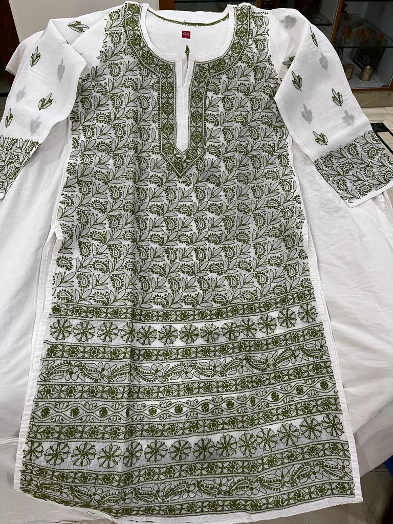 Lucknowi cotton kurti || C233