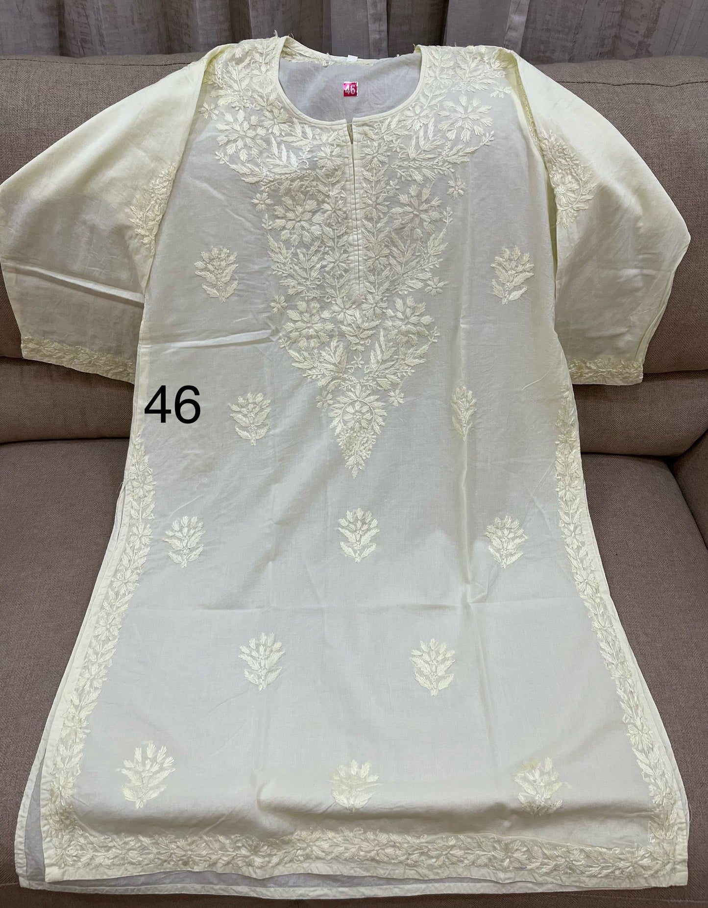 Lucknowi Mulmul Cotton kurti || LMUK03