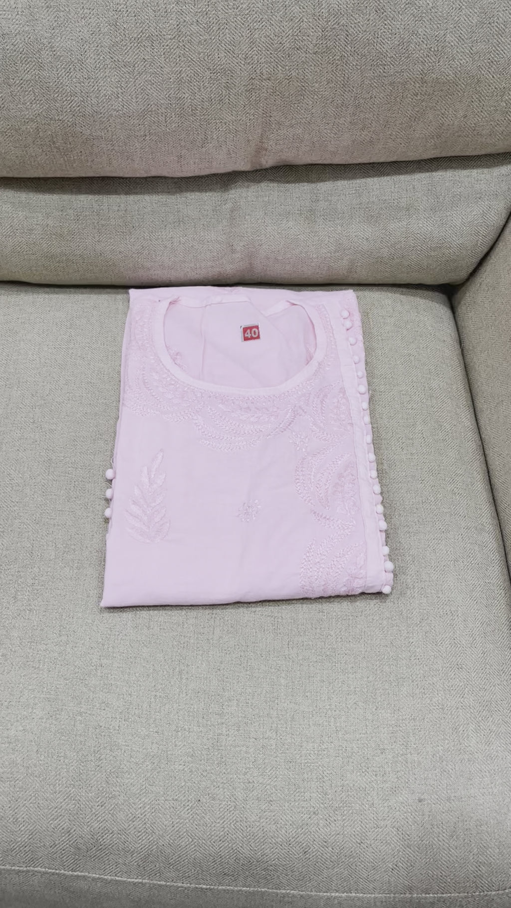 Lucknowi Mulmul Cotton kurti || LMCK07