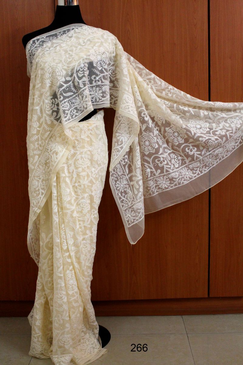 Lucknowi georgette saree