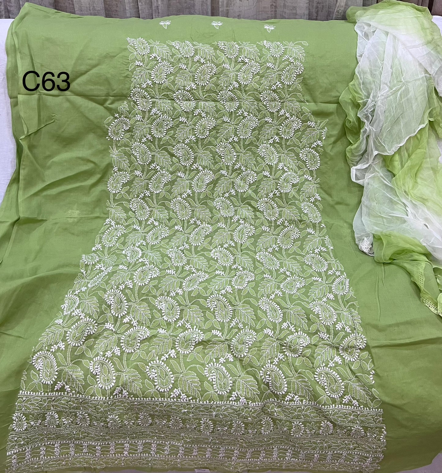 Lucknowi cotton dress material || C63