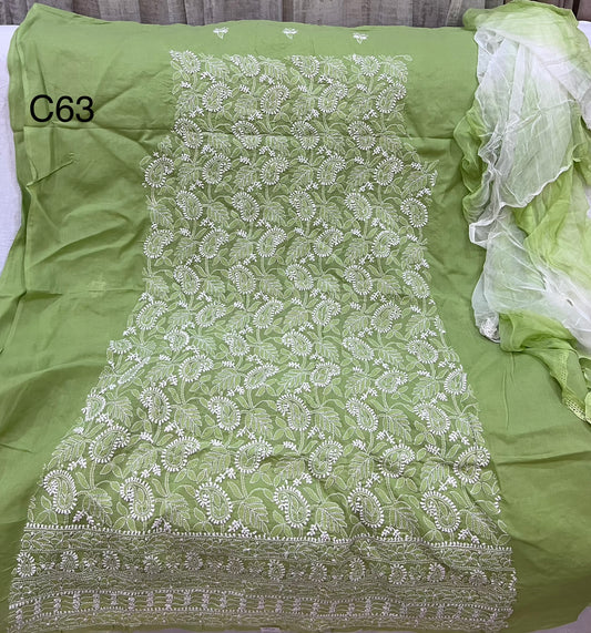 Lucknowi cotton dress material || C63