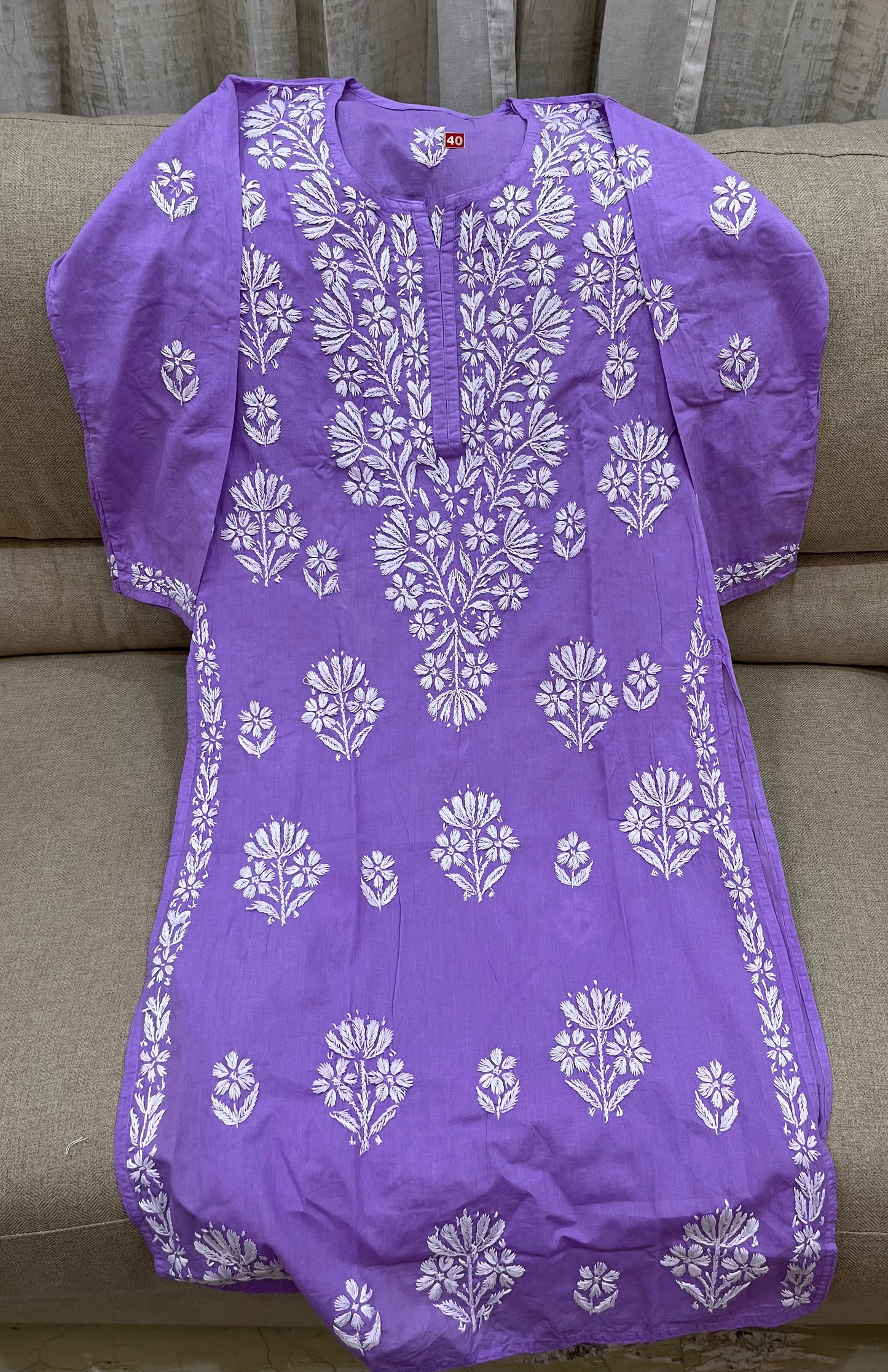 Lucknowi Mulmul Cotton kurti || LMUK09