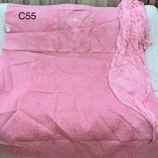 Lucknowi cotton dress material || C55