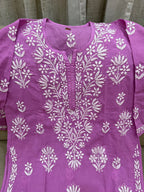 Lucknowi Mulmul Cotton kurti || LMUK04