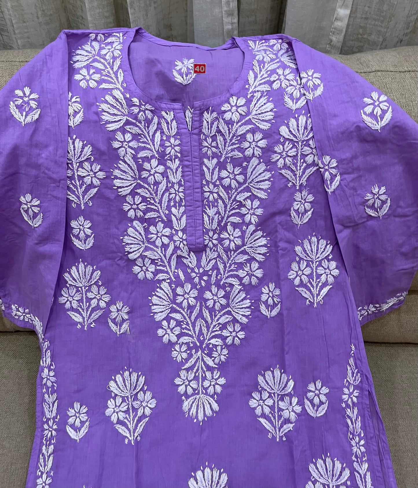 Lucknowi Mulmul Cotton kurti || LMUK09