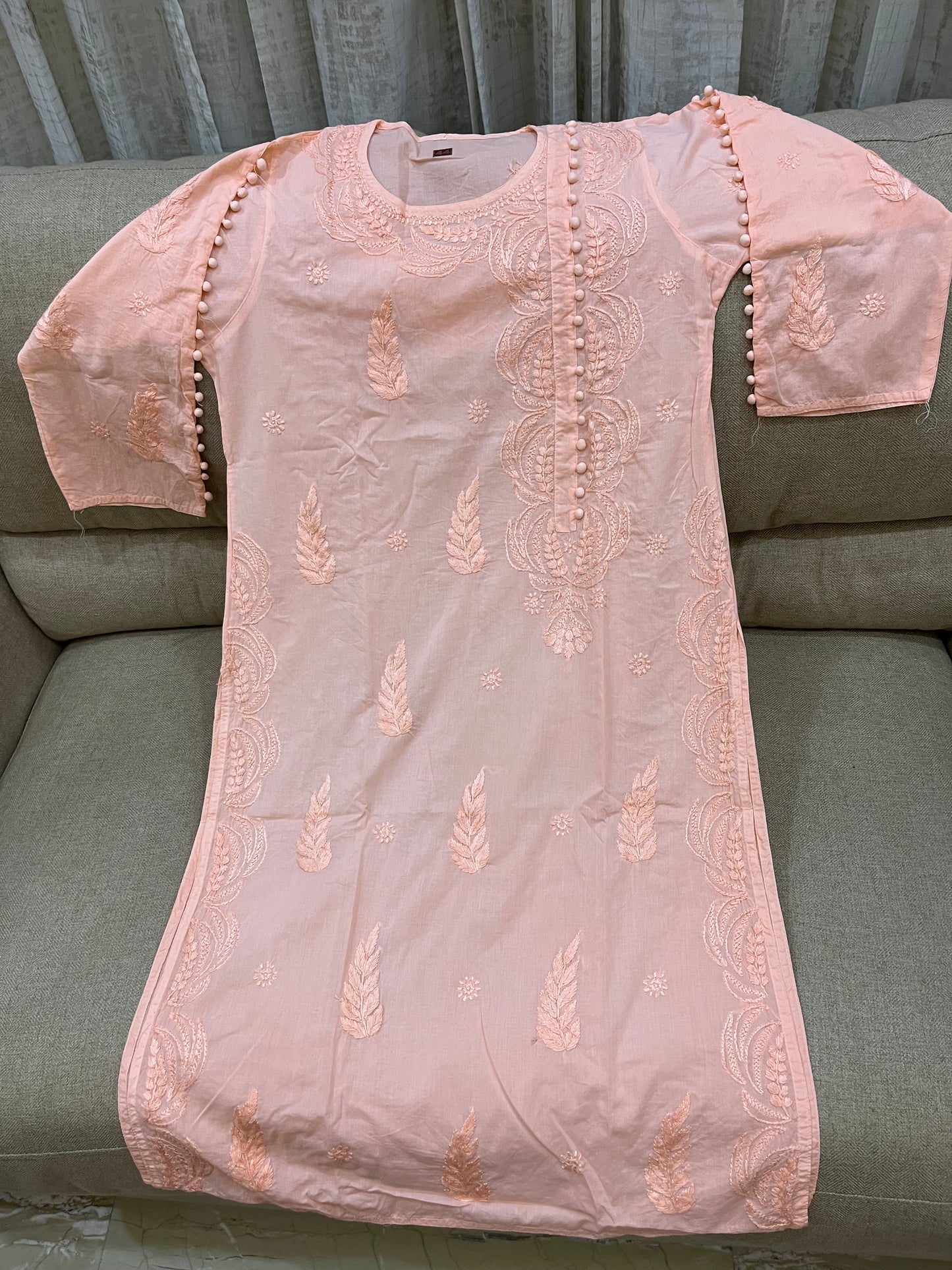 Lucknowi Mulmul Cotton kurti || LMCK03