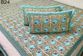 Jaipuri Petal Collection Double Bedsheets with 2 Pillow Covers | B24