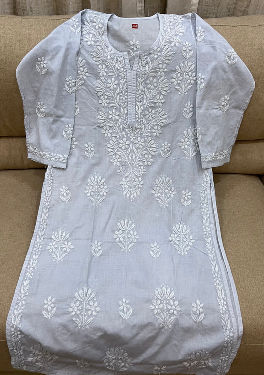 Lucknowi Mulmul Cotton kurti || LMUK08