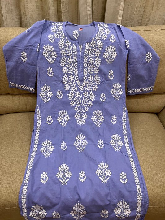 Lucknowi Mulmul Cotton kurti || LMUK01