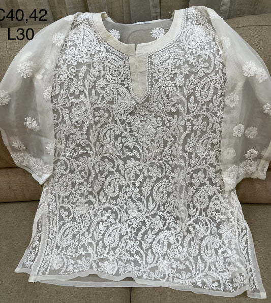 Lucknowi georgette short top || LGST07