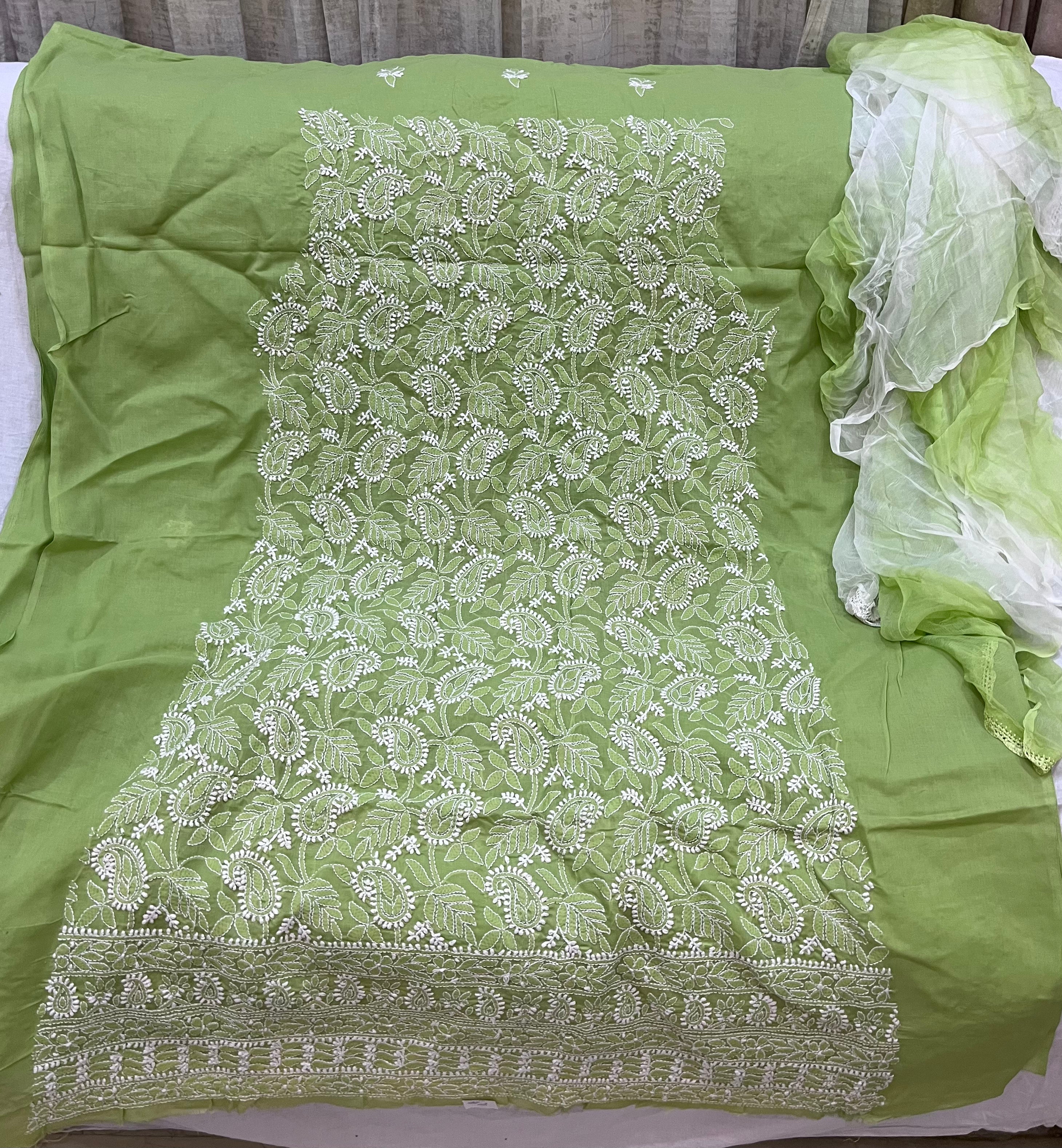 Lucknowi cotton dress material || C63