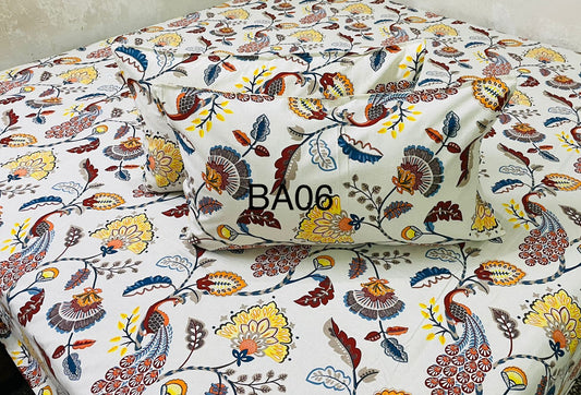 Anokhi King Size Bedsheets || 2 Pillow Covers |BA06