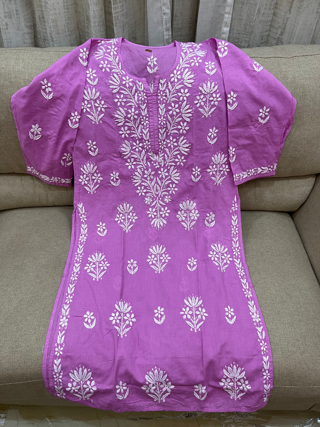 Lucknowi Mulmul Cotton kurti || LMUK04