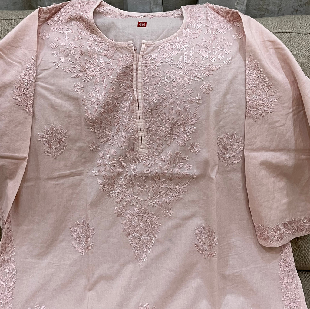 Lucknowi Mulmul Cotton kurti || LMUK02