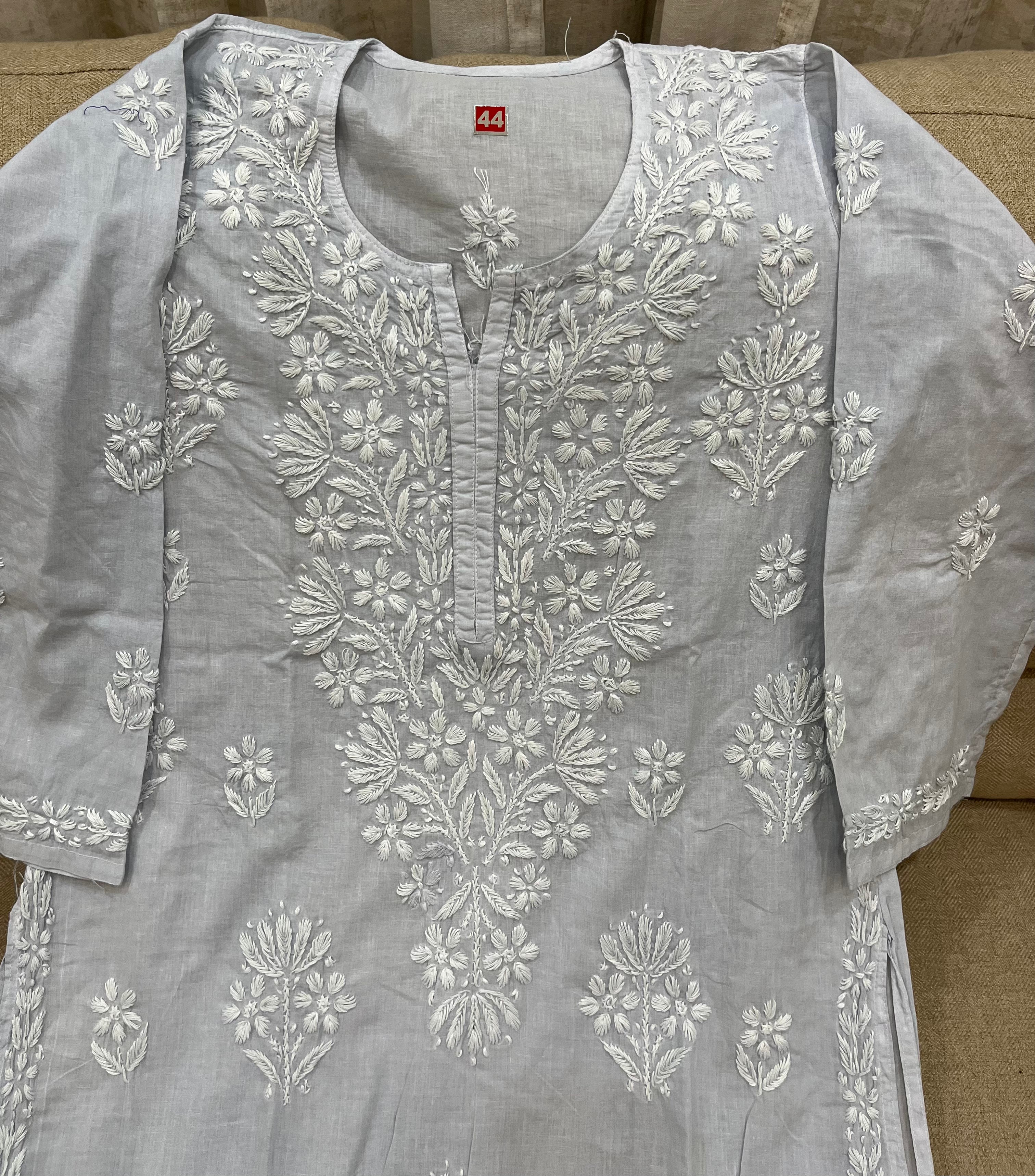 Lucknowi Mulmul Cotton kurti || LMUK08