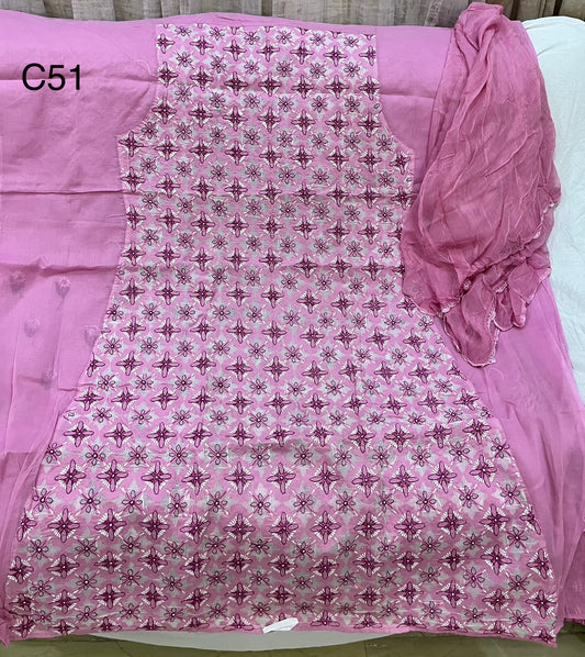 Lucknowi cotton dress material || C51