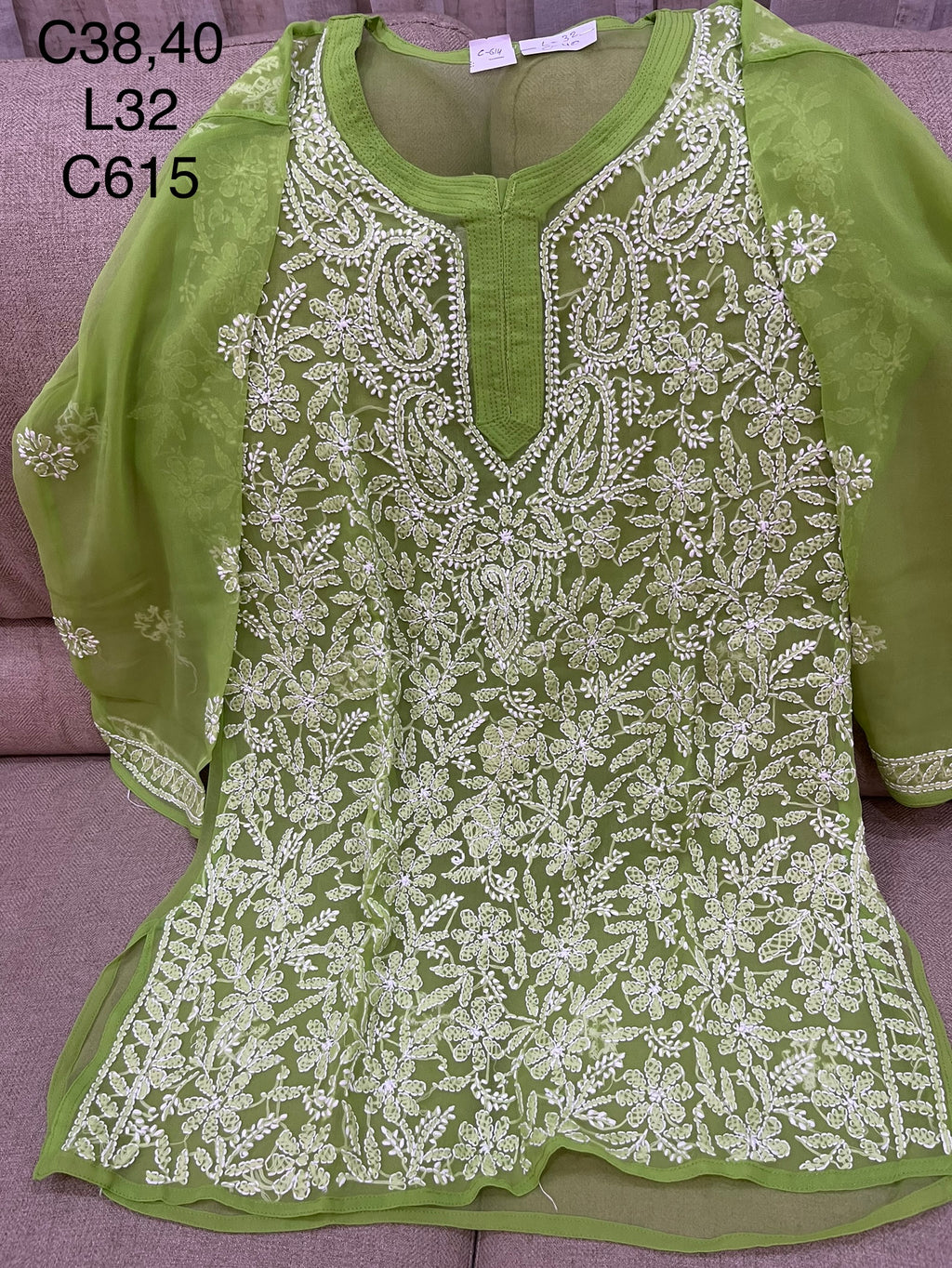 Lucknowi georgette short top || LGST04