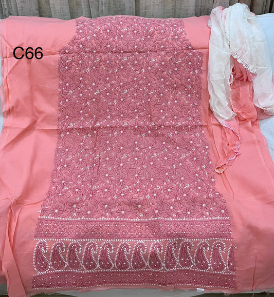 Lucknowi cotton dress material || C66