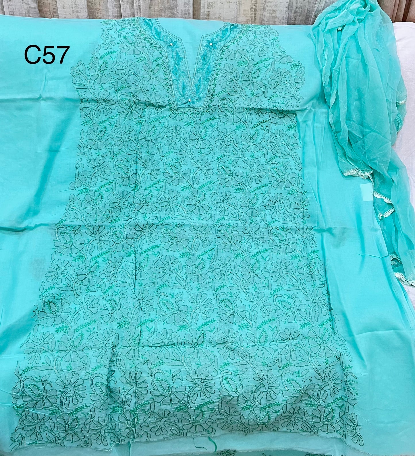 Lucknowi cotton dress material || C57