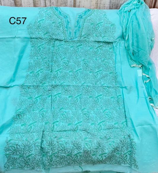 Lucknowi cotton dress material || C57